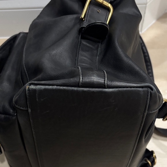 Vintage Coach 0521 Black and Gold Leather Backpack main image 6